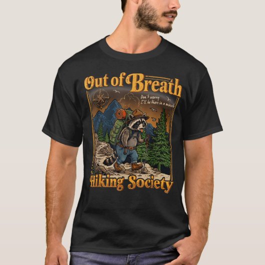 息切れハイキングサークル ジョークTシャツ Tシャツ (正面)
