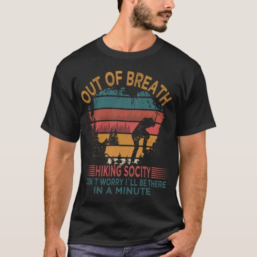 息切れハイキングソサエティ キャンプ ハイカー 引用 Tシャツ (正面)