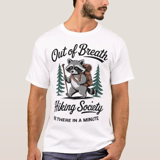 息切れハイキングソサエティ ハイキング Tシャツ (正面)