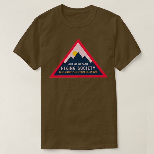 息切れハイキング社会デザイン Tシャツ (デザイン正面)