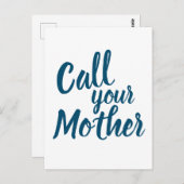息子おもしろい娘へのギャグギフトお母さんに電話 ポストカード (正面/裏面)