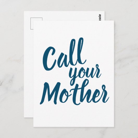 息子おもしろい娘へのギャグギフトお母さんに電話 ポストカード (正面/裏面)