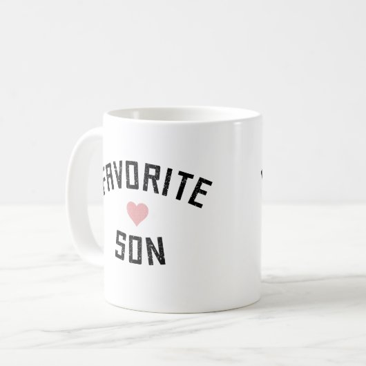 息子お気に入りの家族懇親会ギュおもしろいート コーヒーマグカップ (正面左)