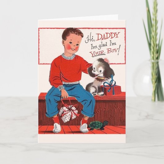 息子からのヴィンテージの父の日カード カード (正面)
