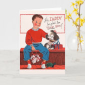 息子からのヴィンテージの父の日カード カード (黄色い花)