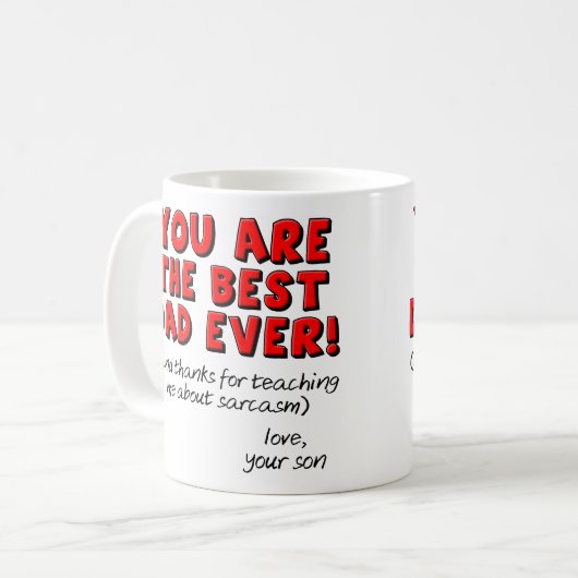 息子からの最も最高のなパパの皮肉でおもしろいなギフトのマグ コーヒーマグカップ (正面左)
