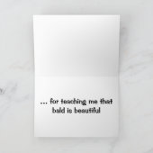 息子からの父のためのヘアラインおよび脱毛症のユーモア サンキューカード (内部)