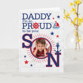 息子からパパの誕生日に航海の カード (黄色い花)