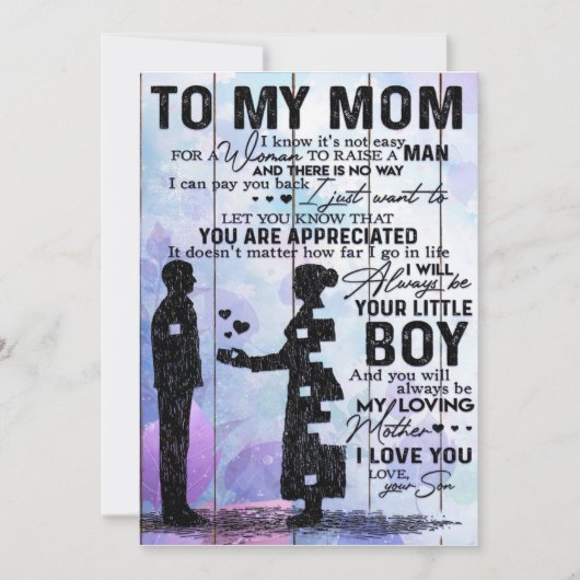 息子から母へのプレゼント | 愛らしいホリデーギフト シーズンカード (正面)