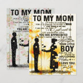 息子から母への手紙 ギフト | 新しい家の装飾 プレゼント 招待状 (正面/裏面)