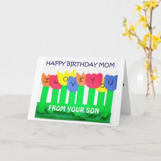 息子から母へ誕生日 カード (黄色い花)