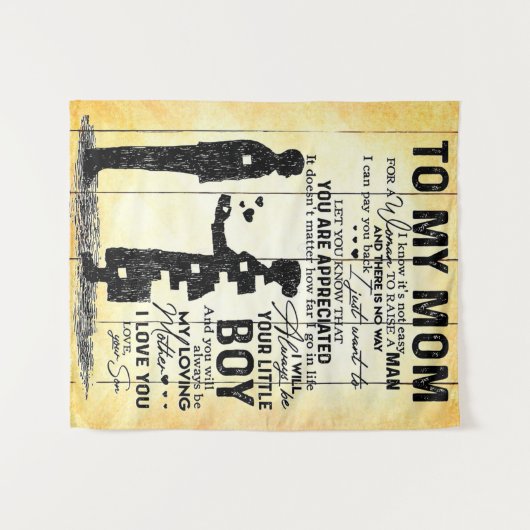 息子から母へ、母へのプレゼント、母の日ギフトアイデア タペストリー (正面(横))