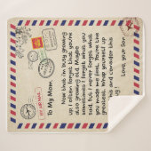 息子から私の母への個人的な手紙、母の誕生日 シェルパブランケット (正面(横))