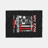 息子がお前のバックファイ誇りを持ったターマムを フリースブランケット (正面(横))