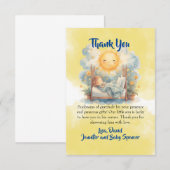 「息子がやってくる」ベビーシャワー感謝カード 招待状 (正面/裏面)