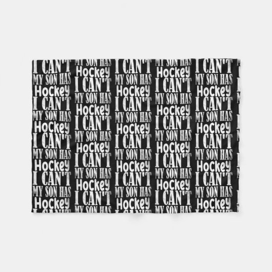 息子がホッケーホッケーパパ&ホッケーママを持てない フリースブランケット (正面(横))