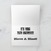 息子さん25歳の誕生日白と黒。 カード (内部)