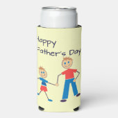 息子とパパのスケッチと父の日 スリム缶クーラー (Seltzer正面)