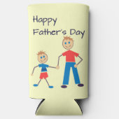 息子とパパのスケッチと父の日 スリム缶クーラー (正面)