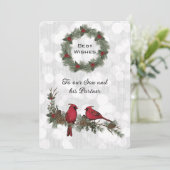 息子とパートナー赤（鳥）ショウジョウコウカンチョウクリスマス (スタンド正面)