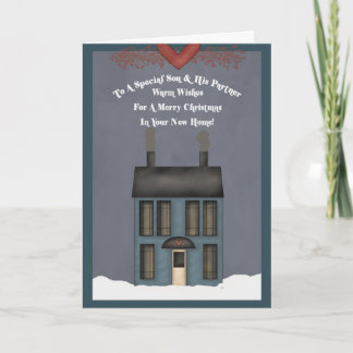 息子とパートナー、初めての新居でのクリスマス シーズンカード