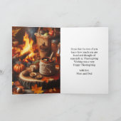 息子と妻への感謝祭のグリーティングカード シーズンカード (内部)