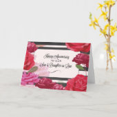 息子と娘婿の結婚記念日 ローズ カード (黄色い花)