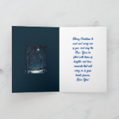 息子と家族のための星空の夜のクリスマスカード サンキューカード (内部)