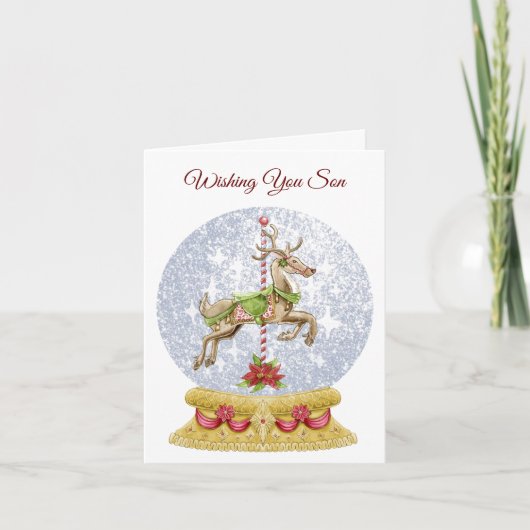 息子と家族のクリスマスカード シーズンカード (正面)