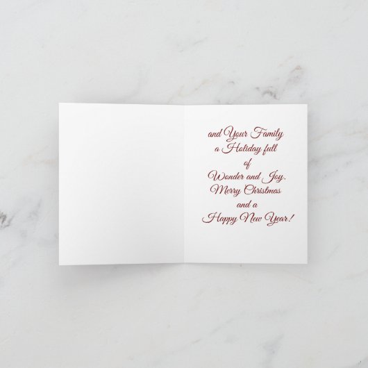 息子と家族のクリスマスカード シーズンカード (内部)