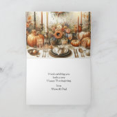 息子と彼の妻は幸せな感謝祭の挨拶のために カード (内部)