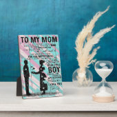 息子と母の手紙、私の母のギフト フォトプラーク (側面)