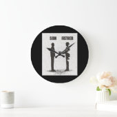 息子と父 ラージ壁時計 (ホーム)