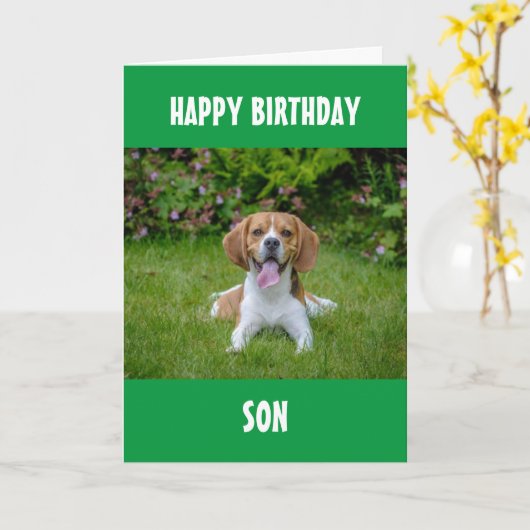 息子と私の火お気に入りの士の誕生日! カード (黄色い花)