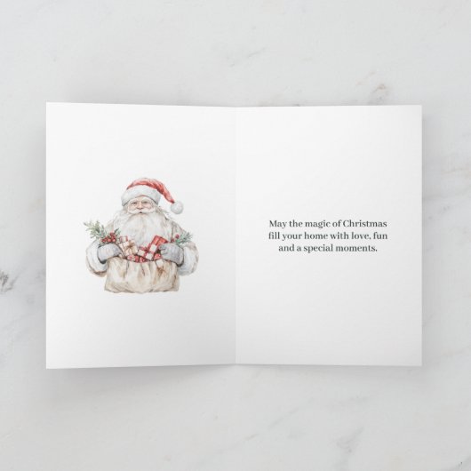 息子と義理の娘の休日のためのクリスマスの願い シーズンカード (内部)