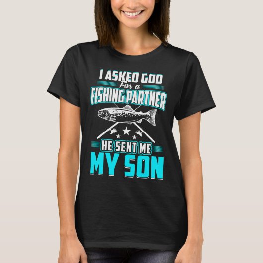 息子と釣りをするTシャツ 釣り好きさん必見 Tシャツ (正面)