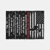 息子には母の消防士が心から感じた フリースブランケット (正面(横))