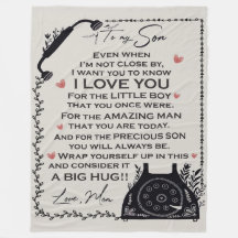 息子に毛布、息子への贈り物