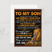 息子に獅子の身構えをしておったパパ サンキューカード (正面/裏面)