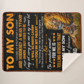 息子に獅子の身構えをしておったパパ シェルパブランケット (正面(横))