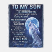 息子に フリースブランケット (正面)