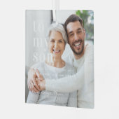 息子に |引用文と写真ギフト ガラスオーナメント (正面左)