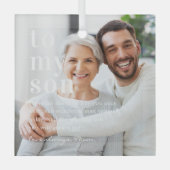 息子に |引用文と写真ギフト ガラスオーナメント (正面)