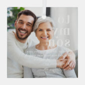 息子に |引用文と写真ギフト ガラスオーナメント (裏面)