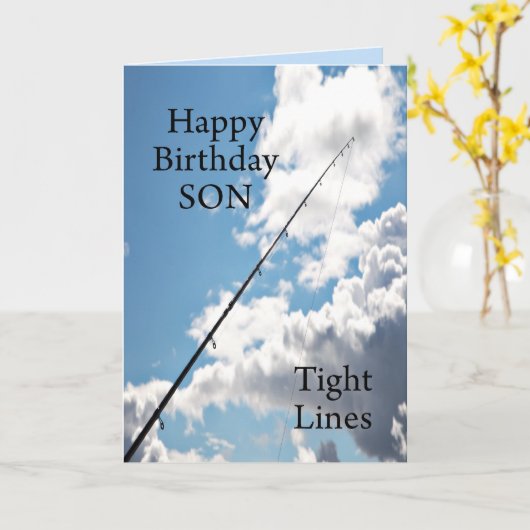 息子のためのタイトな行の誕生日カード カード (黄色い花)