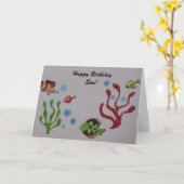 息子のためのハッピーバースデーカード! カード (黄色い花)