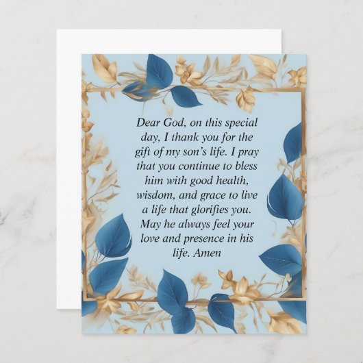 息子のための母祈りの言葉 (正面/裏面)