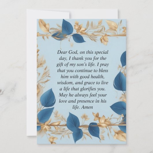 息子のための母祈りの言葉 シーズンカード (正面)