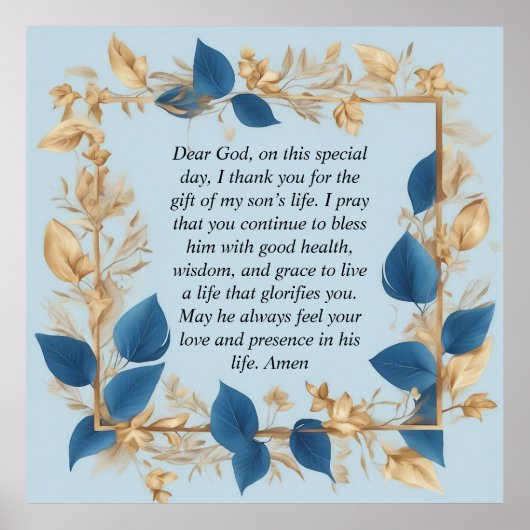 息子のための母祈りの言葉 ポスター (正面)