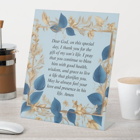 息子のための母祈りの言葉 台座サイン (インサイチュ)